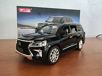 Масштабна модель автомобіля Lexus LX 570 1:24. Металева, інерційна машинка. Звукові та світлові ефекти