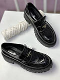 Лофери жіночі чорні з натуральної шкіри туфлі повсякденні весна осінь, фото 10