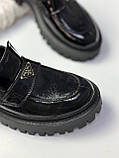 Лофери жіночі чорні з натуральної шкіри туфлі повсякденні весна осінь, фото 4