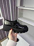 Лофери жіночі чорні з натуральної шкіри туфлі повсякденні весна осінь, фото 8