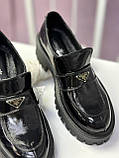 Лофери жіночі чорні з натуральної шкіри туфлі повсякденні весна осінь, фото 6