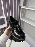 Лофери жіночі чорні з натуральної шкіри туфлі повсякденні весна осінь, фото 5