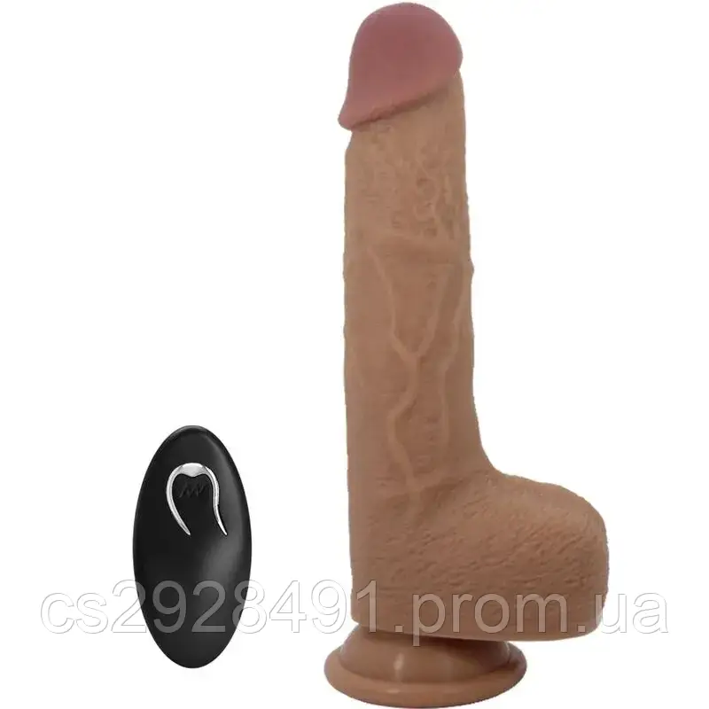 Вібратор на присосці PRETTY LOVE - Tommy 8,9'' Light Brown, 3 vibration functions 3