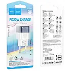 Адаптер живлення для телефона Hoco C125A Transparent Blue PD20W, фото 5