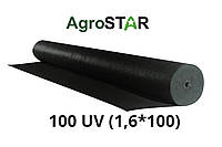 Агроволокно черное 100г/м2 AgroStar 1,6м*100м для укрытия растений клубники защита от бурьянов мульчирование