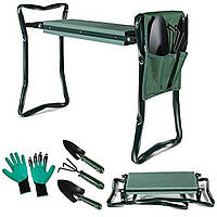 Садовый раскладной стул для сада и огорода садовая скамейка 2в1 табурет складной и подставка для колен лавка