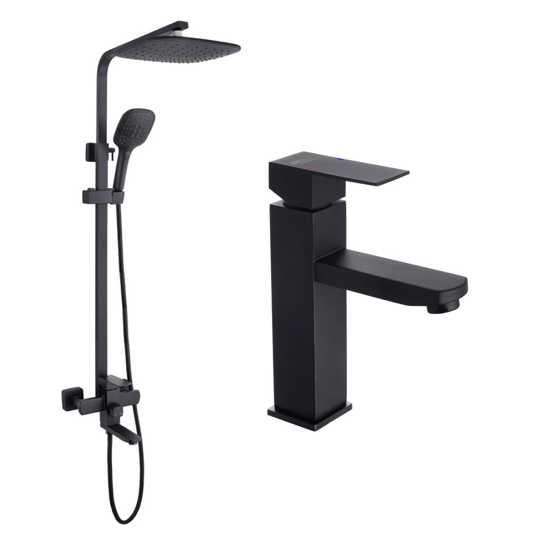 Душова система Kubis 1030 на три споживачі (10 30 1005A) Lidz і змішувач для раковини Kubis 001F, Lidz, фото 1