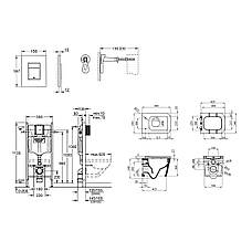 Комплект 4 в 1: Інсталяція GROHE Solido 3 в 1 3884966Q + Унітаз безобідковий Kroner Eifel WHI483429 TORNADO з, фото 2