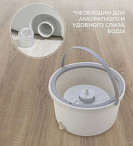 Набір відро центрифуга 2-секційний віджим, кругла моп, фото 4