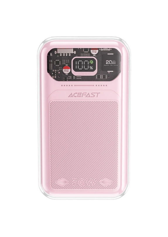 УМБ Павербанк із швидкою зарядкою 20000mAh PD30W AceFast M2 Sparkling series USB+Type-C Рожевий