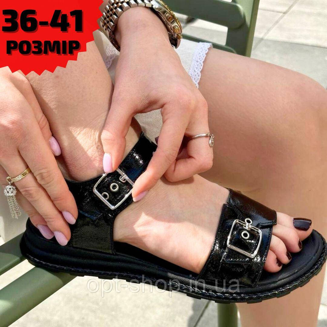 Жіночі шкіряні босоніжки білі бежеві чорні на худу середню повну ногу на низькому ходу плоскій підошві 36-41 розмір від виробника, фото 1