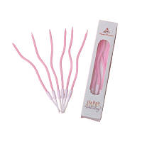 Свічки для торта "Хвилясті" 6 шт. РОЗОВНІ