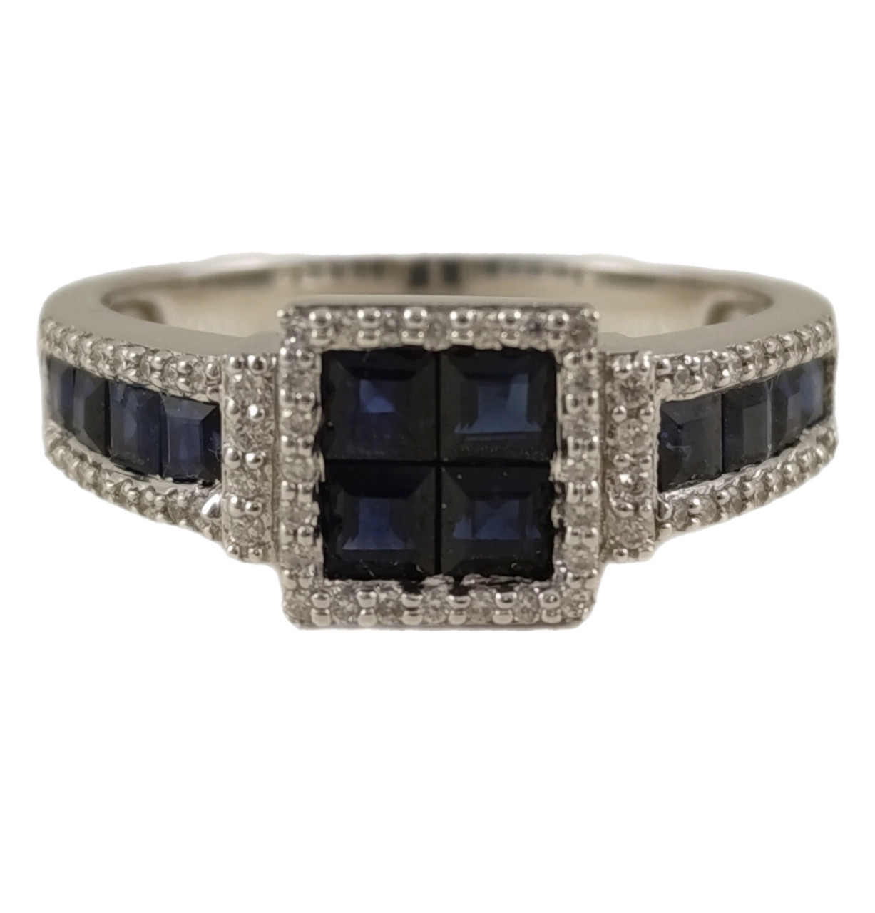 Каблучка золота з сапфірами та діамантами К111-1740, фото 1