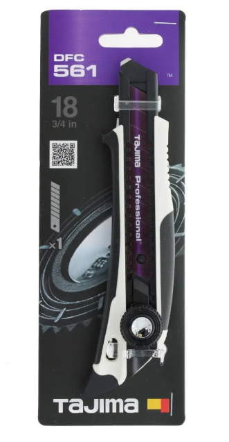 Сегментний ніж Premium 18мм TAJIMA Fin Cutter DFC561N + гвинтовий фіксатор, фото 1