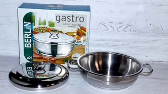 Сотейник-жаровня Gastro 26х10см з нержавіючою сталевою кришкою 9999-26