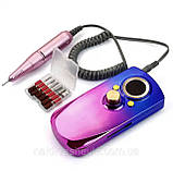 Яскравий набір 2в1 на акумуляторі з лампою S10х Chrom та фрезером SG-702 Chrom для манікюру та педикюру RD-20, фото 6