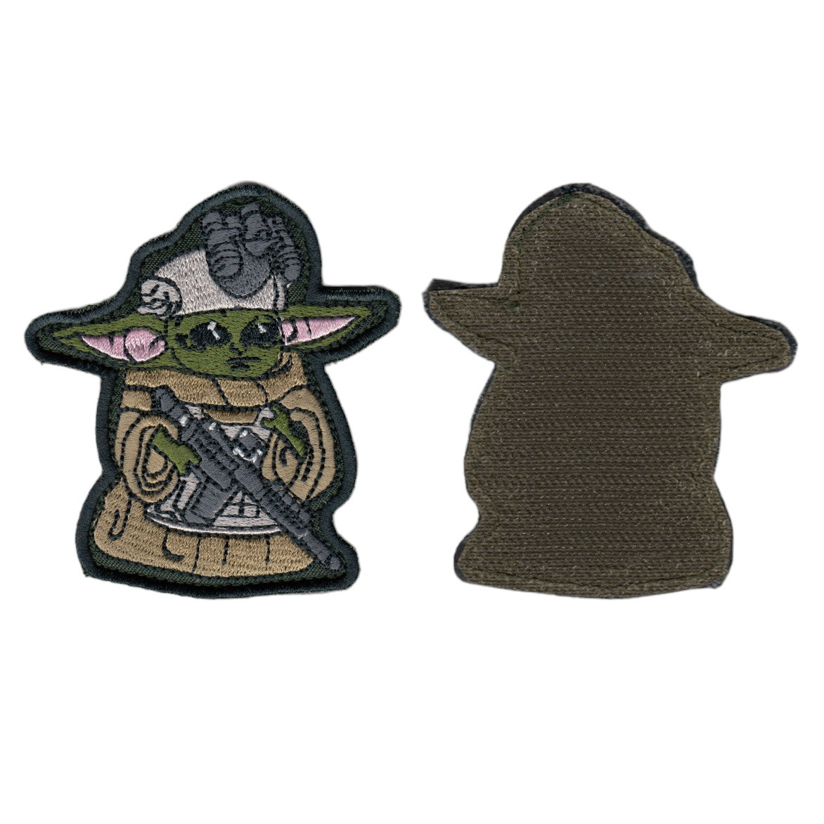 Шеврон ЗСУ, військовий / армійський, Йода , на липучці, на чорному 8 см * 9 см, фото 1