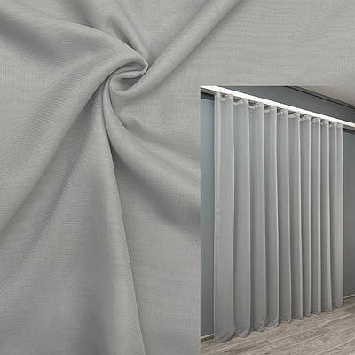 Готова тюль (3х2,7м.), "Fortuna", однотонна. Колір світло-сірий. Код 1317т 43-095