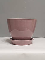 Горщик / вазон 1,5 л. бузковий для квітів з піддоном, кімнатних (домашніх) рослин