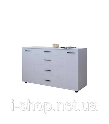 Комод для вітальні Еверест Бриз К-6 130х38х72.5 німфея альба (ролики) (DTM-2452), фото 3