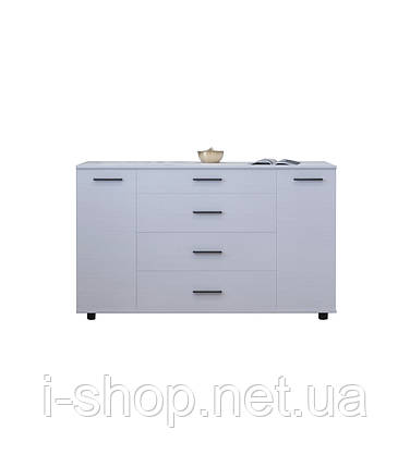 Комод для вітальні Еверест Бриз К-6 130х38х72.5 німфея альба (ролики) (DTM-2452), фото 4