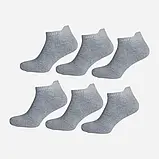 Набір чоловічих шкарпеток бавовняних коротких Лео Snickers 40-45 6 пар Сірий, фото 2