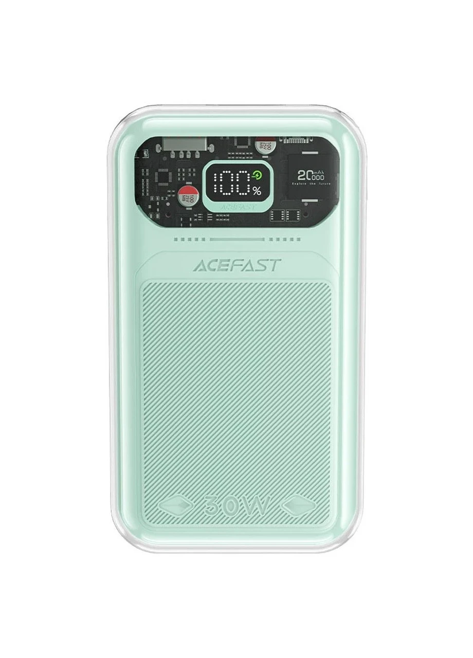 УМБ Павербанк із швидкою зарядкою 20000mAh PD30W AceFast M2 Sparkling series USB+Type-C Бірюзовий