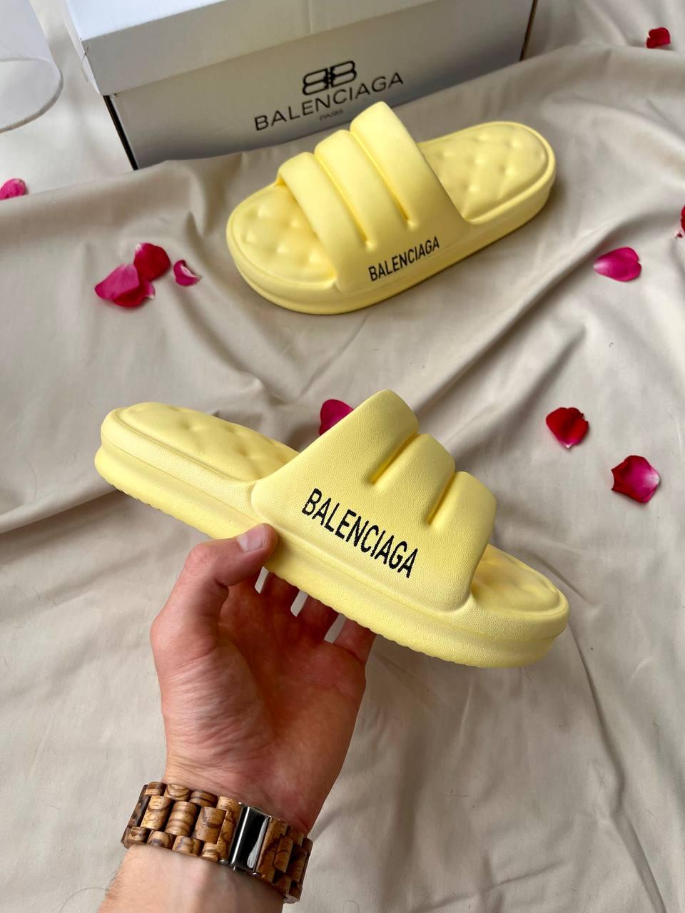 Жіночі шльопанці Balenciaga Puffy Slides Yellow ALL08793, фото 1