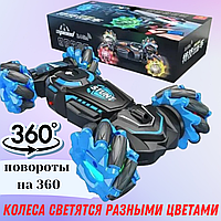 Перегонова дитяча трюкова машинка-перевертень із джойстиком на акумуляторі, що світяться перевертні SUP