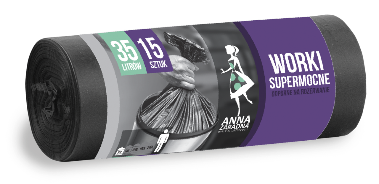 Пакети для сміття Anna Zaradna 35л (15 штук)
