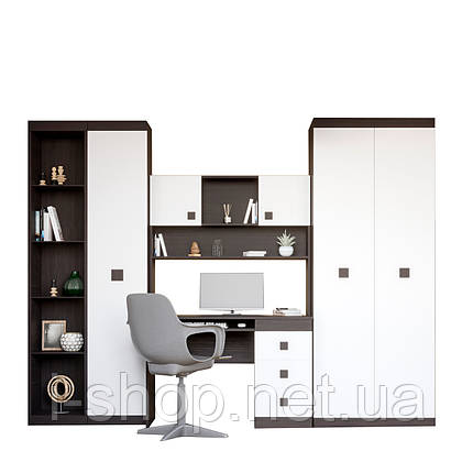 Дитяча стінка Еверест Соната Комплект 4 (модульна — 5 елементів) венге темний + білий (DTM-2584), фото 2