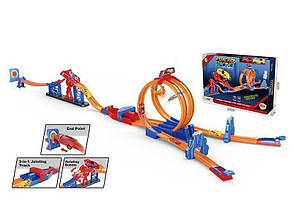 Трек B 7702 2 машинки з інерцією, 2 запускники коробка 50 см × 7 см × 33 см