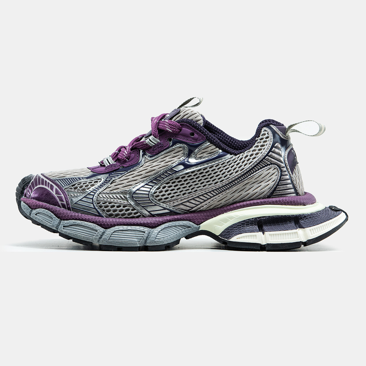 Жіночі Кросівки Balenciaga 3XL Grey Silver Violet / Баленсіяга 3ХЛ