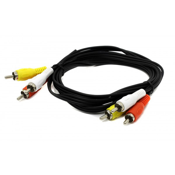 Кабель аудіо-відео 3xRCA - 3xRCA 1.5м Чорний (B00789)