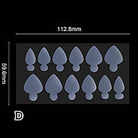 Силіконові молди трафарети для френча на верхніх формах - D. 12 шт