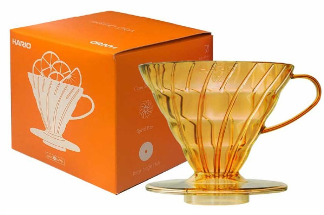 Пуровер Hario V60 02 Honey Yellow желтий