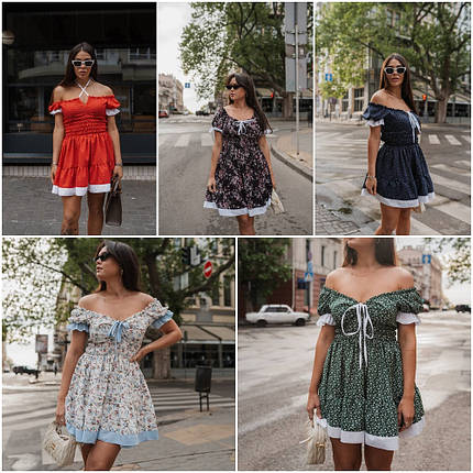 Сукня софт із принтом короткими рукавами довжини мінірозміру норма й батал, фото 1