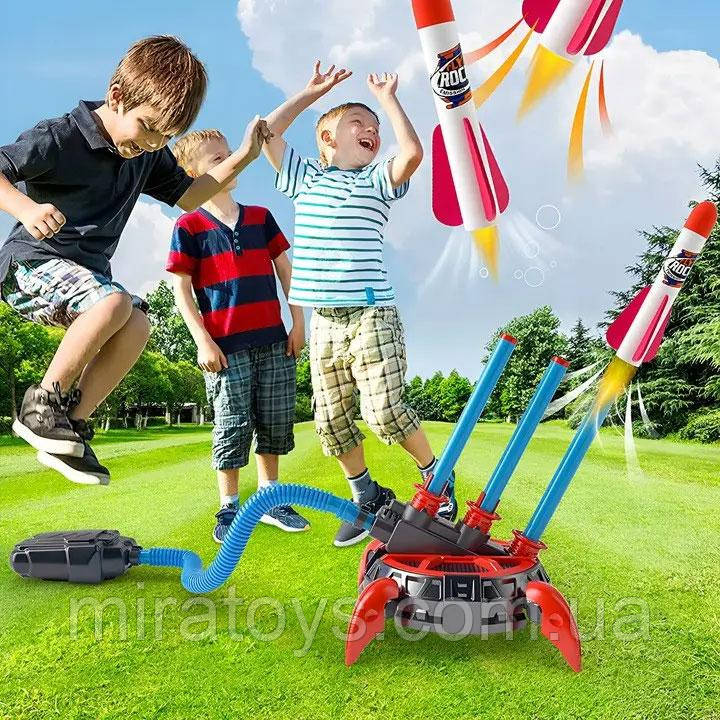 Дитячий ігровий набір "Ракетна установка" на 3 ракети із запускачем, 6 ракет у комплекті (LZ053), фото 1