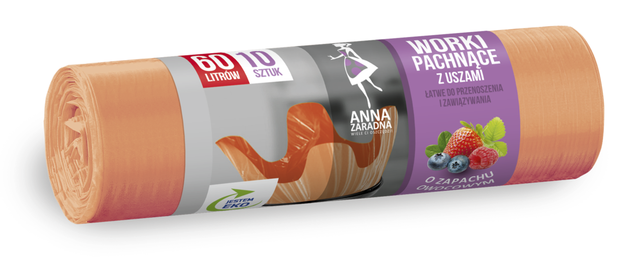 Пакети для сміття Anna Zaradna 60л з вухами (10 штук)