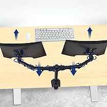 Кріплення настільне на два монітори Z022, Кронштейн для двох моніторів, телевізорів, фото 5