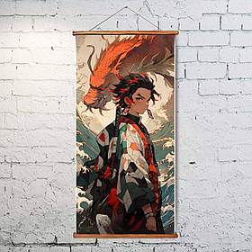 Гобелен "Клинок, який знищує демонів" (аніме), Танджиро, 40*80 см, OT1001