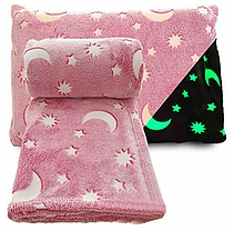 Дитяче покривало-плед, що світиться, РОЖЕВИЙ Magic Blanket 150*120, Плед із флісу, фото 3