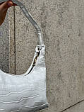 Жіноча сумка 803 багет біла, фото 4