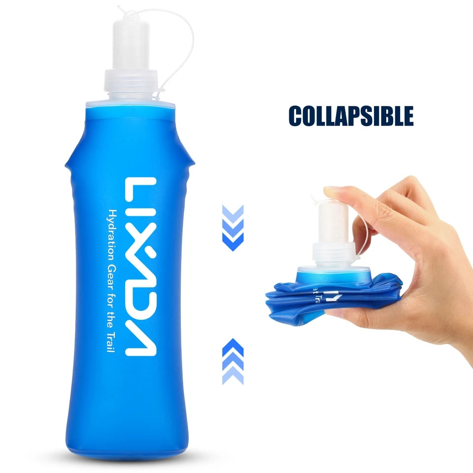 Пляшка складана для води спортивна силіконова Lixada 500 ml Blue
