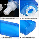 Пляшка складана для води похідна силіконова Lixada 500 мл блакитна, фото 10