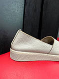 Мокасани жіночі бежевий із натуральної шкіри весна літо легкі стильні, фото 5