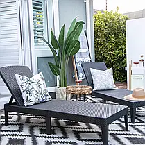 Шезлонг пластиковий Лежак вуличний Шезлонги keter Jaipur Sun lounger Лежаки-шезлонги пластикові сірий, фото 3