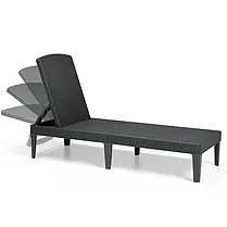 Шезлонг пластиковий Лежак вуличний Шезлонги keter Jaipur Sun lounger Лежаки-шезлонги пластикові сірий, фото 5