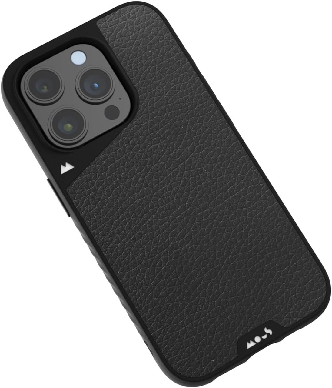 Чохол Mous MagSafe Limitless 5.0 Black Leather для iPhone 15 Pro Max