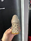 Туфлі жіночі бежеві на широкому підборі леопард класичні натуральна шкіра, фото 8